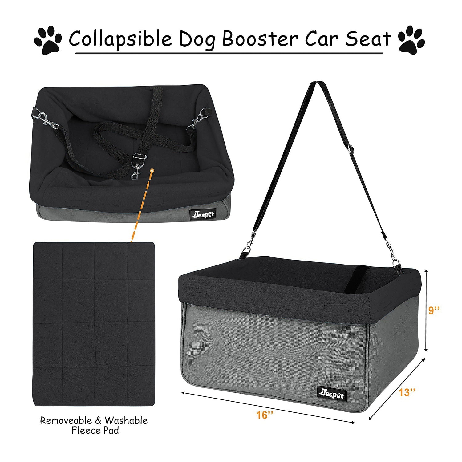 212 Main PCD-42BK 16 in. Booster Dog Car Seat, Black