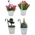 thumbnail image 4 of 4 Pcs Hanging Pots For Plants Balcony Hanging Pot Zinc Flower Pot-1, 4 of 4