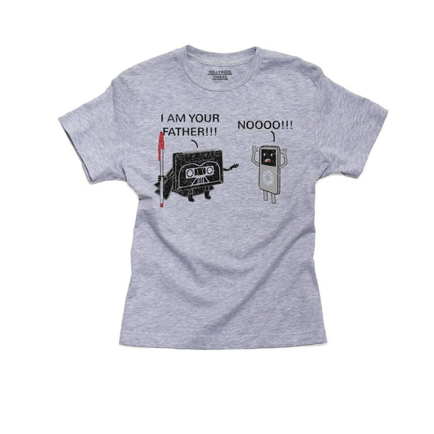 Hollywood Thread I M Your Father Modern Mp3 Player Versus Cassette Tape Girl S Cotton Youth Grey T Shirt Walmart Com Walmart Com