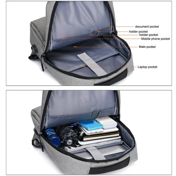 15.5 Inch Laptop Backpacks Large Capacity Sleeve Storage Rucksack with Charging Hole School Padded Computer Phone Shoulder Bags Red