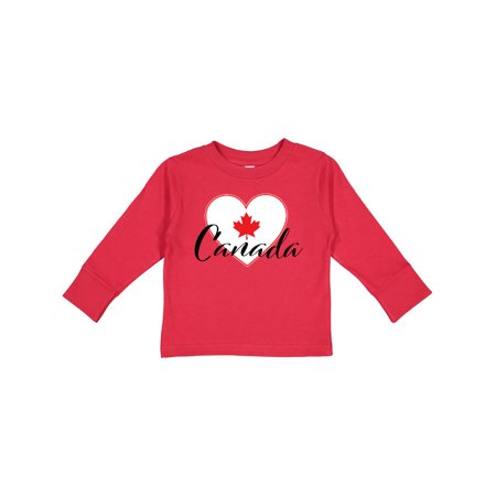 

Inktastic Canada-heart and maple leaf Gift Toddler Boy or Toddler Girl Long Sleeve T-Shirt
