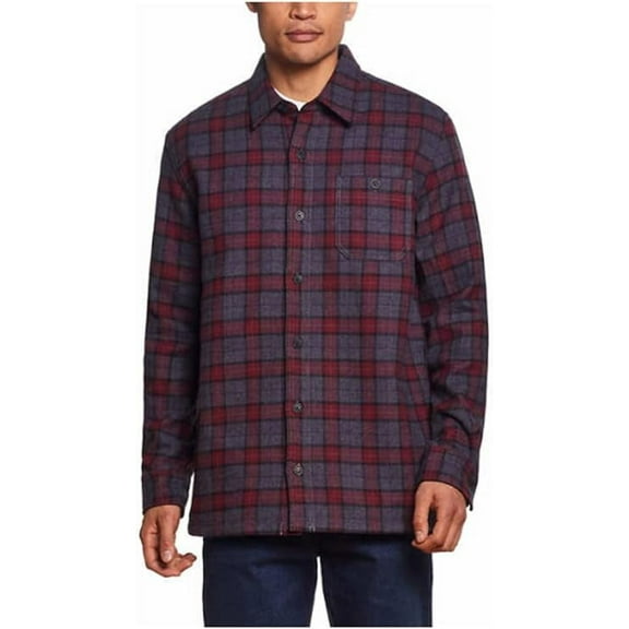 weatherproof vintage men’s fleece shirt jacket | Red, XL