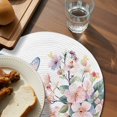 thumbnail image 4 of Round Placemats Spring Flowers 15 inch Set of 4 Table Mats for Dining Table Pink Butterfly Heat Resistant Non-Slip Kitchen & Home Decorative Place Mat Set, 4 of 8