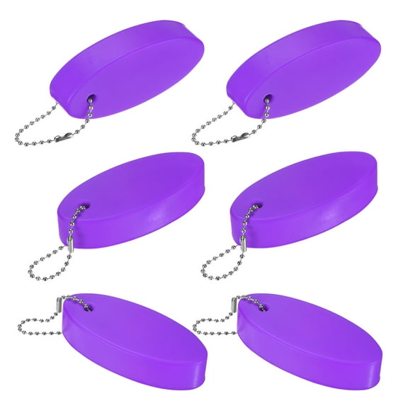 Uxcell 6-Pack Floating Key Chain for Boating, Waterproof Bright Color Key Rings for Outdoor Water Sport [Purple]