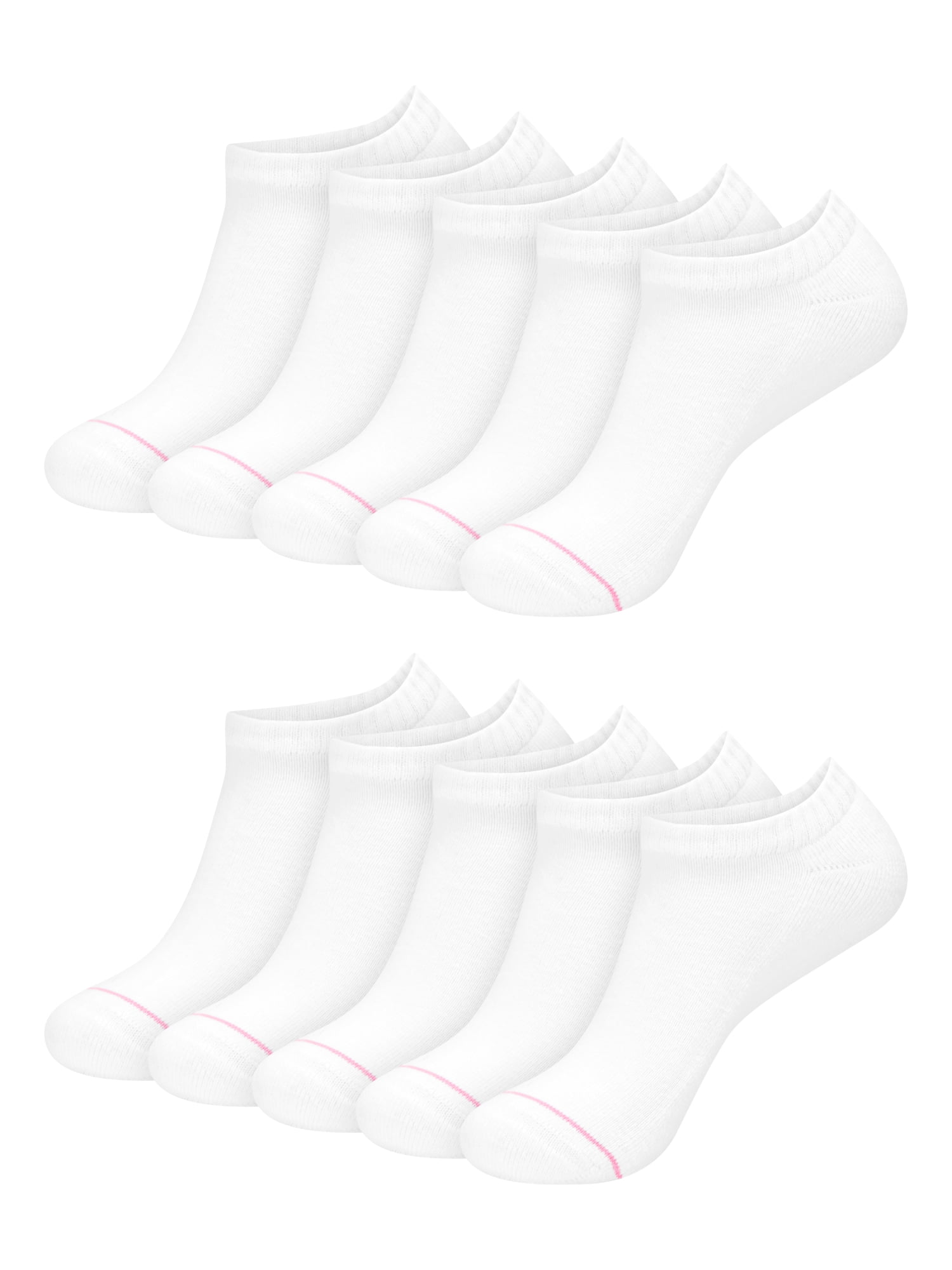 Hanes Womens CottonSoft No Show Socks, 10-Pack, Size 8-12