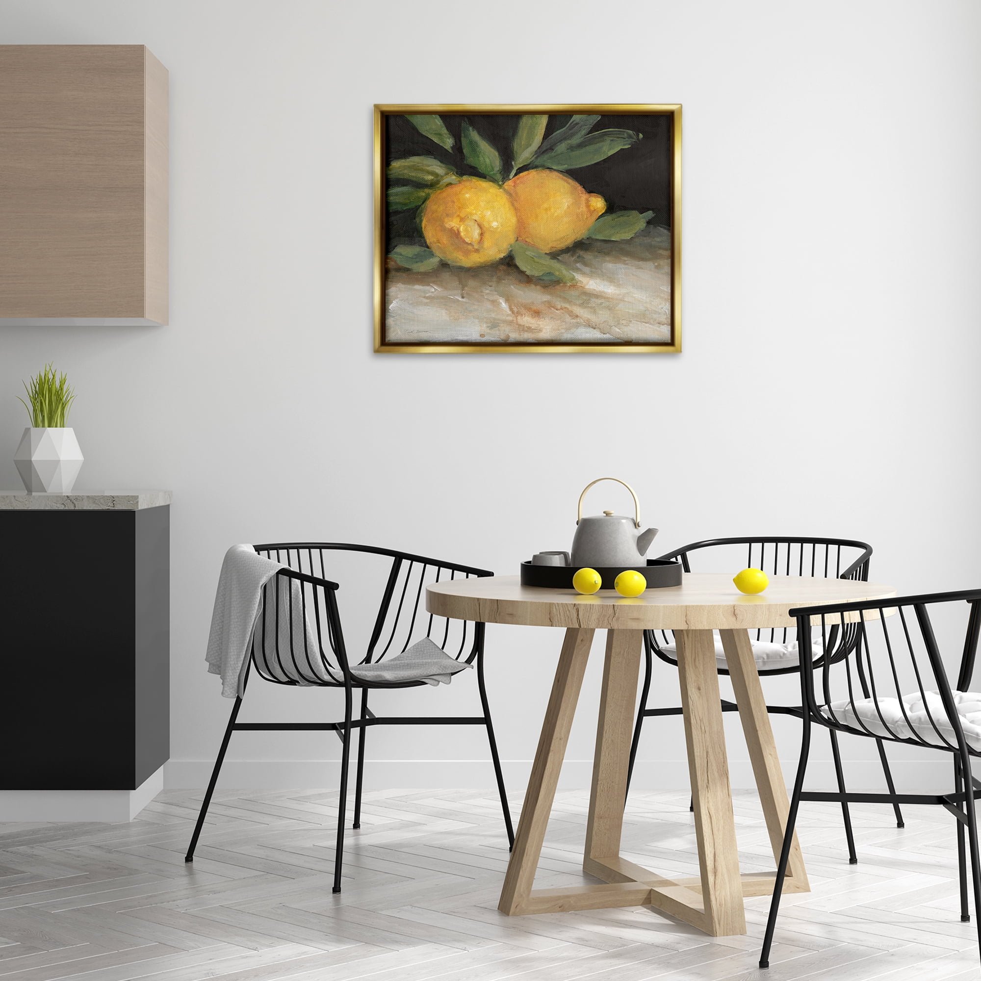 Stupell Industries Traditional Lemons Duo Food & Beverage Painting Gold Floater Framed Canvas Art Print Wall Art, 31 x 25