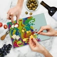 thumbnail image 5 of Psychedelic Cutting Board, Digital Made Fluid Rainbow Color Paint Splash Contemporary Psychedelic Design, Decorative Tempered Glass Cutting and Serving Board, Small Size, Multicolor, by Ambesonne, 5 of 5
