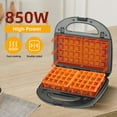 thumbnail image 4 of yeacher 6-in-1 Breakfast Maker with Donut, Waffle, Grill, Sandwich, Nut & Shell Plates, 850W, 120V, Includes User Manual, 4 of 6