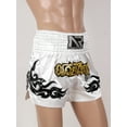 thumbnail image 3 of Doomiva Men's Drawstring Boxing Trunks for Training Punching, Sparring Fitness Gym Kickboxing Shorts White XXL, 3 of 7
