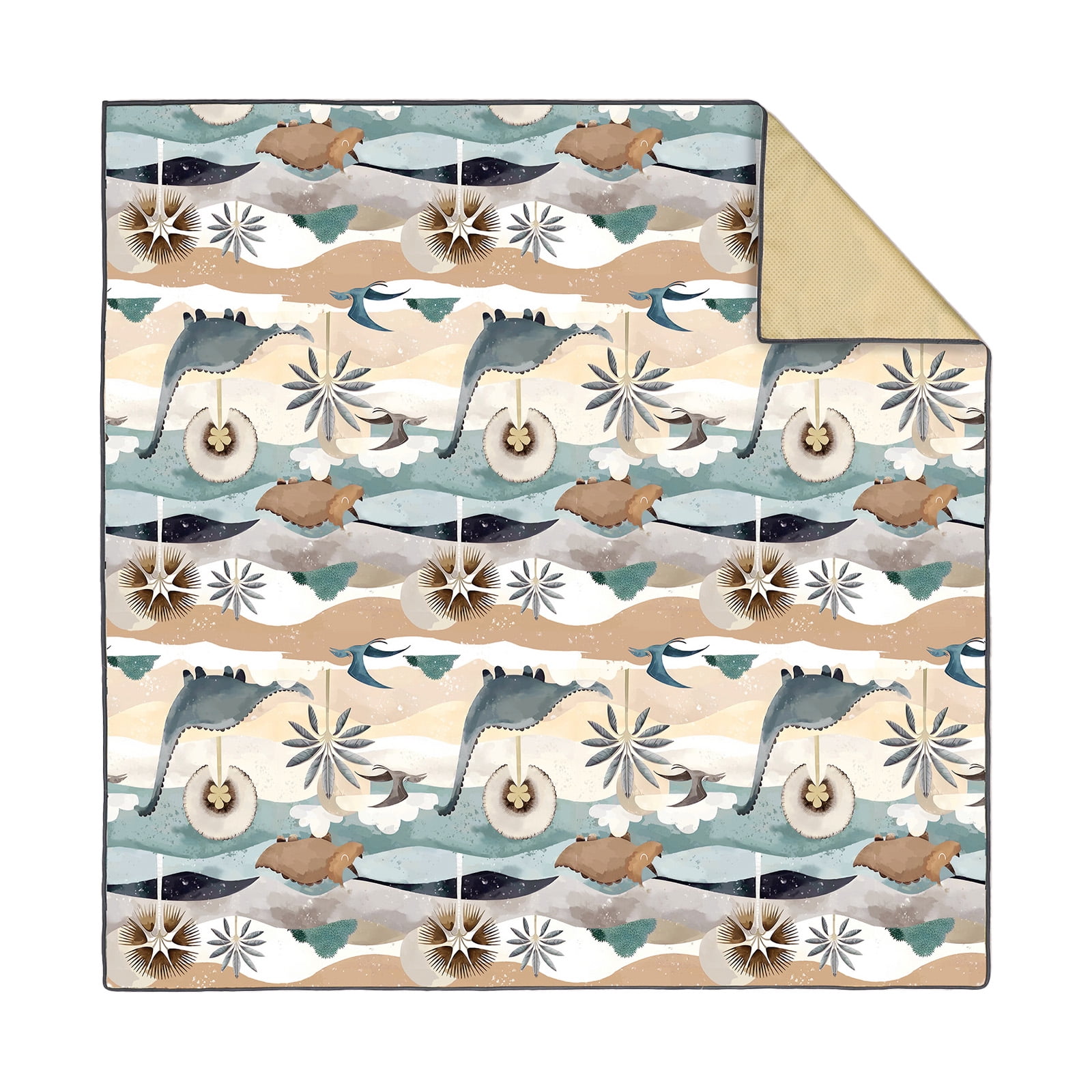 Versatile Kids Play Protector Mat Doubles As Highchair Splash Guard with Waterproof Easy Wipe Feature 130x130cm