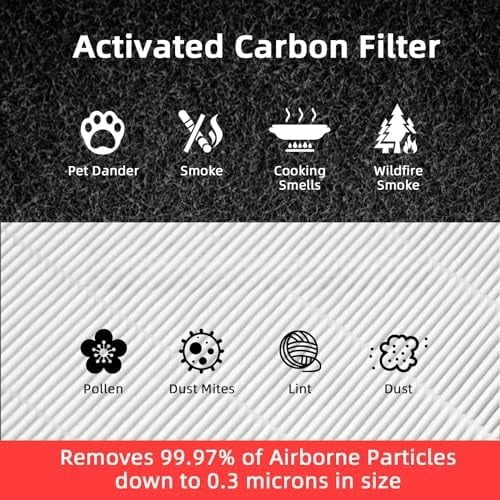 HPA300 HEPA Filter Replacement for Honeywell Air Purifier 3 HEPA R Filters and 6 Pre-cut A Carbon Pre-filter by