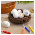 thumbnail image 3 of TOPRenddon 6 Pcs DIY White Blank Easter Eggs Paintable Foam Easter Eggs Solid Foam Egg DIY Painting Graffiti Ornaments with 6 Markers for Easter Party Gifts Basket Filler Classroom Crafts, 3 of 8