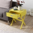 thumbnail image 1 of Convenience Concepts Designs2Go Table d'Appoint Landon à un Tiroir en Bois Jaune, 1 of 7