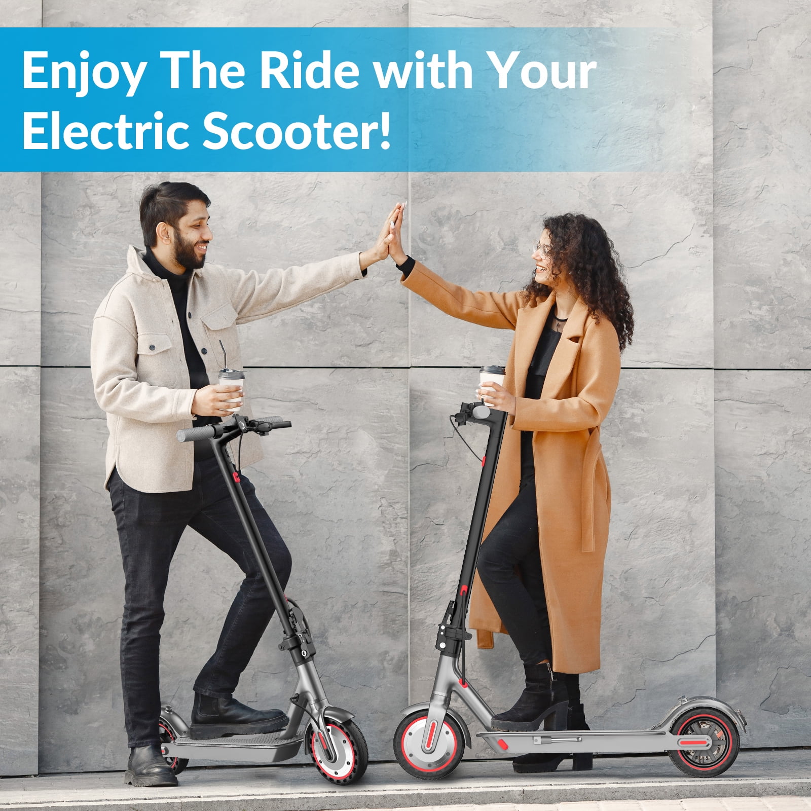 HiQiS 350W Electric Scooter, 19 MPH & 15Mile Range, Foldable Commuting E-Scooter with Dual Braking and APP Control for Adults and Teens Red