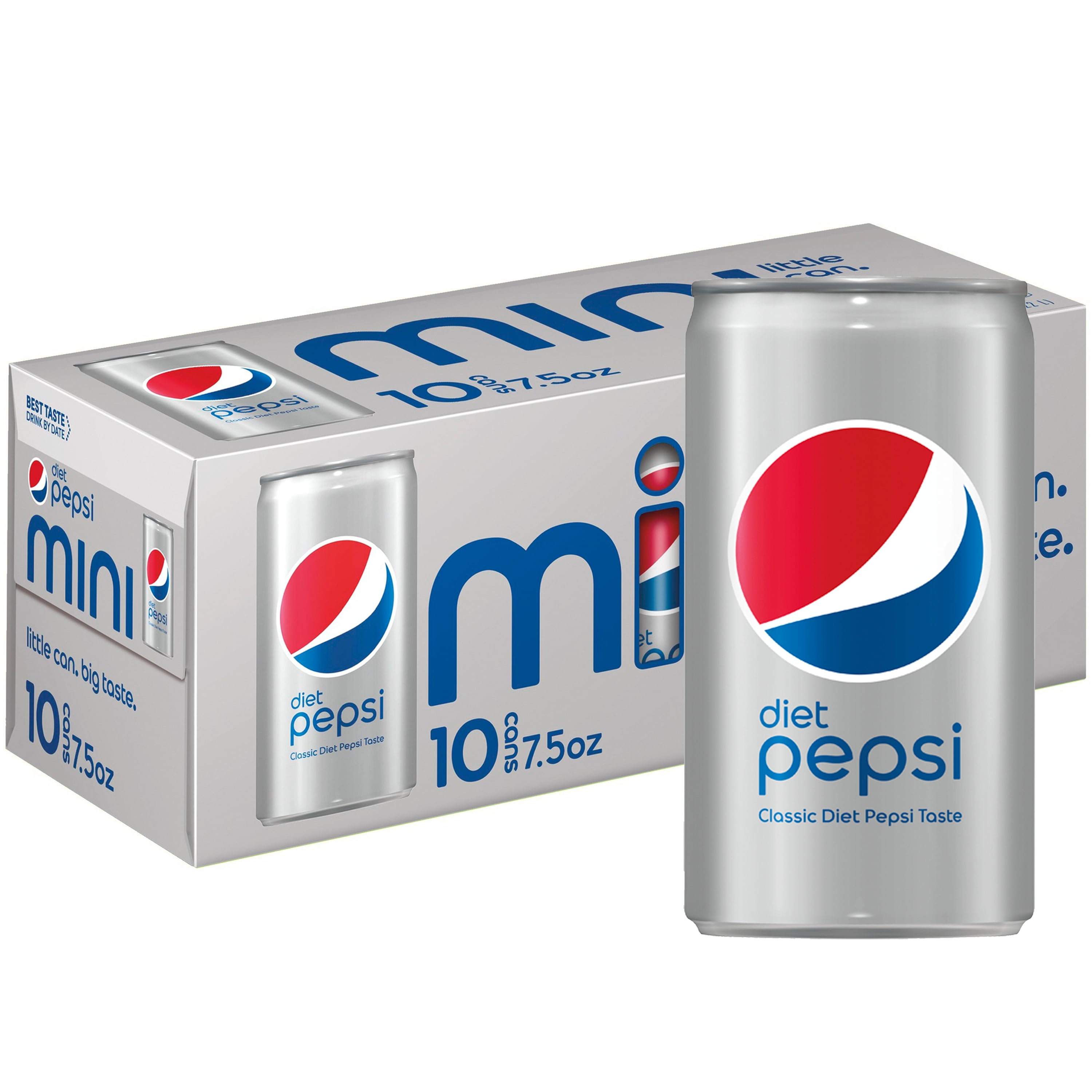 Diet Pepsi Cola Soda Pop, 7.5 Fl Oz, 10 Pack Cans