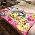 thumbnail image 2 of Manta de felpa suave con dibujos de princesas de Disney, manta de franela para sala de estar, dormitorio, cama, sofá, funda de picnic, 2 of 5