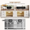 thumbnail image 7 of 110.3" Long Two Person Desk with 7 Drawers and Storage Cabinet, Farmhouse Computer Desk for Home Office, 7 of 7