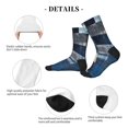 thumbnail image 4 of Pofeuu Indigo Patchwork Quilt Print Crew Socks, Adult Running Hiking Socks for Youth and Adult, 4 of 7