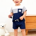 thumbnail image 6 of UngA Toddler Infant Baby Boys Summer Outfits 3 6 9 12 18 24 Months 2 3 T Boy Knit Shorts Set 2Pcs Spring Clothes Suit (Blue,9-12 Months), 6 of 7