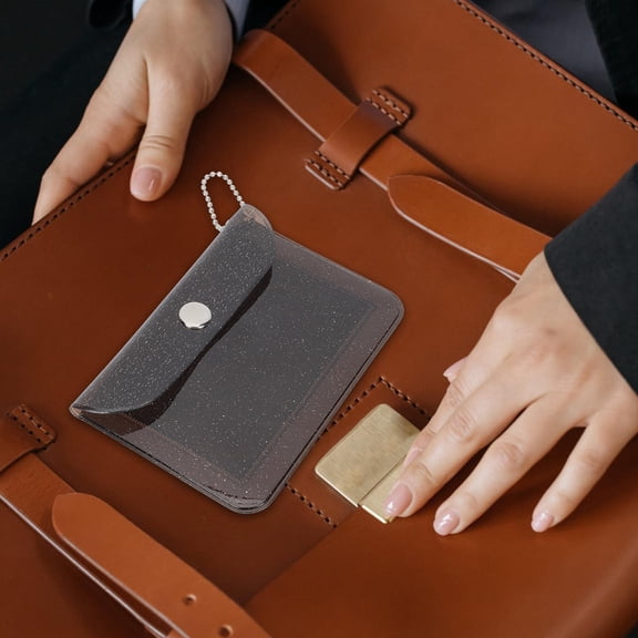 EXHUMKY Small Bag Card Bag Black PVC 3pcs