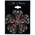 thumbnail image 2 of Flower Shaped Brooch Pin with Crystal and Pink Faceted Accents, 2 of 2