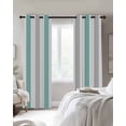 thumbnail image 4 of Turquoise Gray Striped Blackout Curtains for Bedroom Living Room Darkening Curtains 96 Inches Long Farmhouse Stripe Art Window Curtain 2 Panels Set Insulated Window Treatment Grommet Drapes 52"x96", 4 of 9