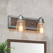 Pathson 2 Lights Wall Sconce Flat Metal Lampshade Bathroom Vanity Light ...