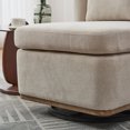 thumbnail image 6 of Hassch Modern Chenille Swivel Barrel Chair with Pillow, Upholstered Armless Accent Chair with Round Metal Base for Living Room, Lounge, Bedroom (Beige), 6 of 8