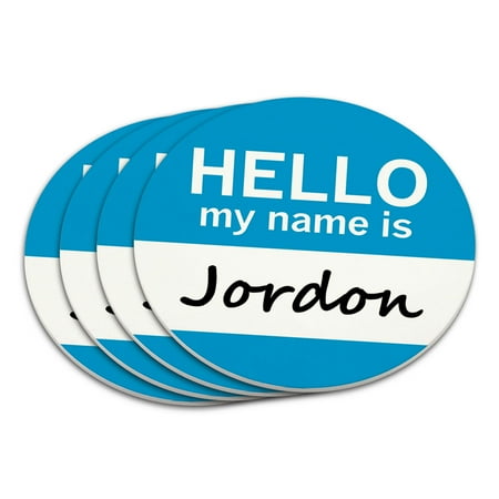 

Jordon Hello My Name Is Coaster Set