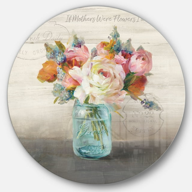Designart 'bouquet Cottage Français II Mères' Art Mural en Métal Style Ferme