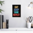 thumbnail image 3 of Elephant Stock Neon Eat Sleep Game Repeat Wall Art - Vertical Canvas Wall Art - Living Room Wall Decor - Hobbies And Lifestyle Canvas - Brown And Beige Decor - 8" x 12", 3 of 8