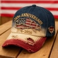 thumbnail image 2 of 250th Anniversary USA Hat, We the People Hat, Vintage Distressed Washable Patriotic Baseball Cap with USA Flag & 1776-2026 Digital Printed, Trucker Hat for Men Women, Spliced Color, 2 of 6