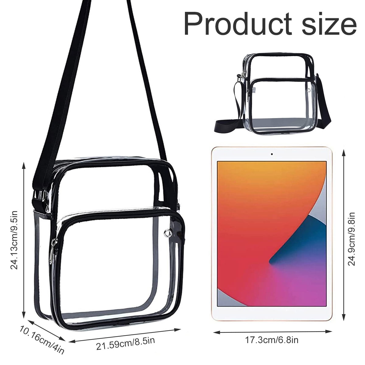 Eummy Clear PVC Crossbody Bag with Shoulder Strap for Work Small Concert Approved Waterproof Fits Phone Wallet Walmart