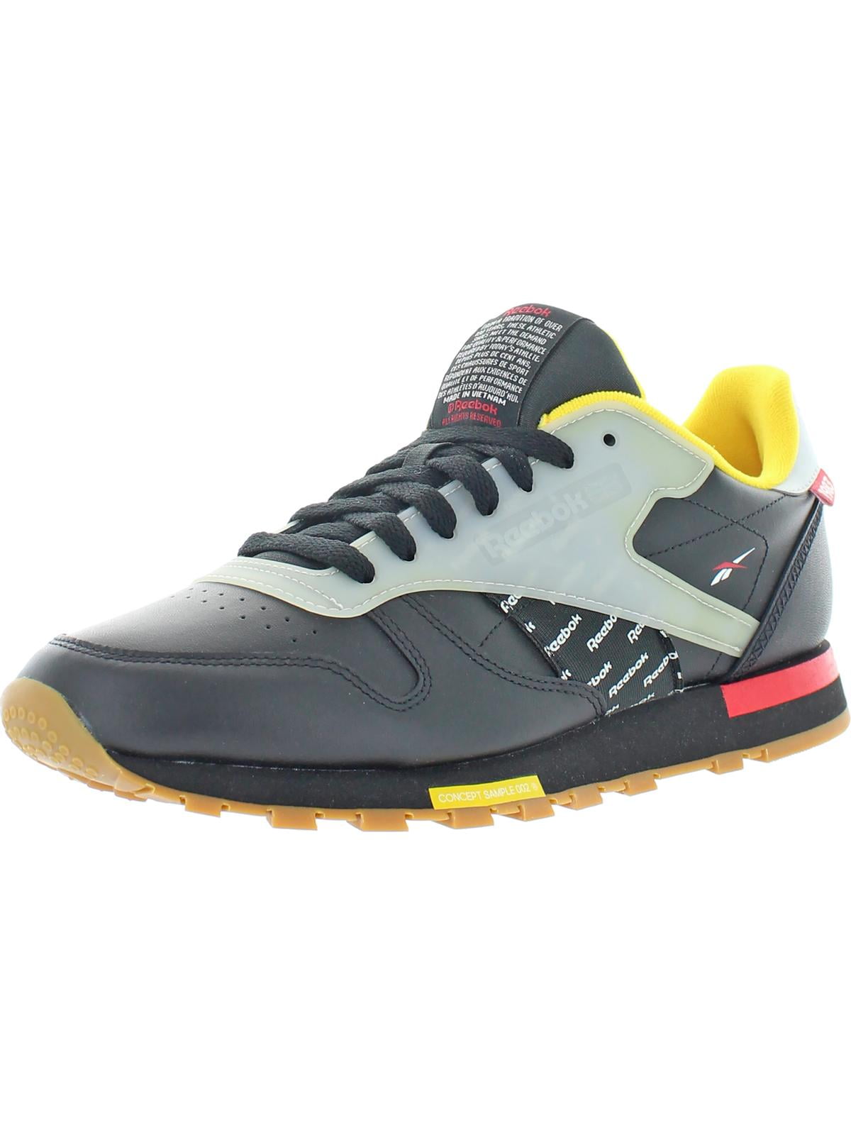 mens leather running trainers