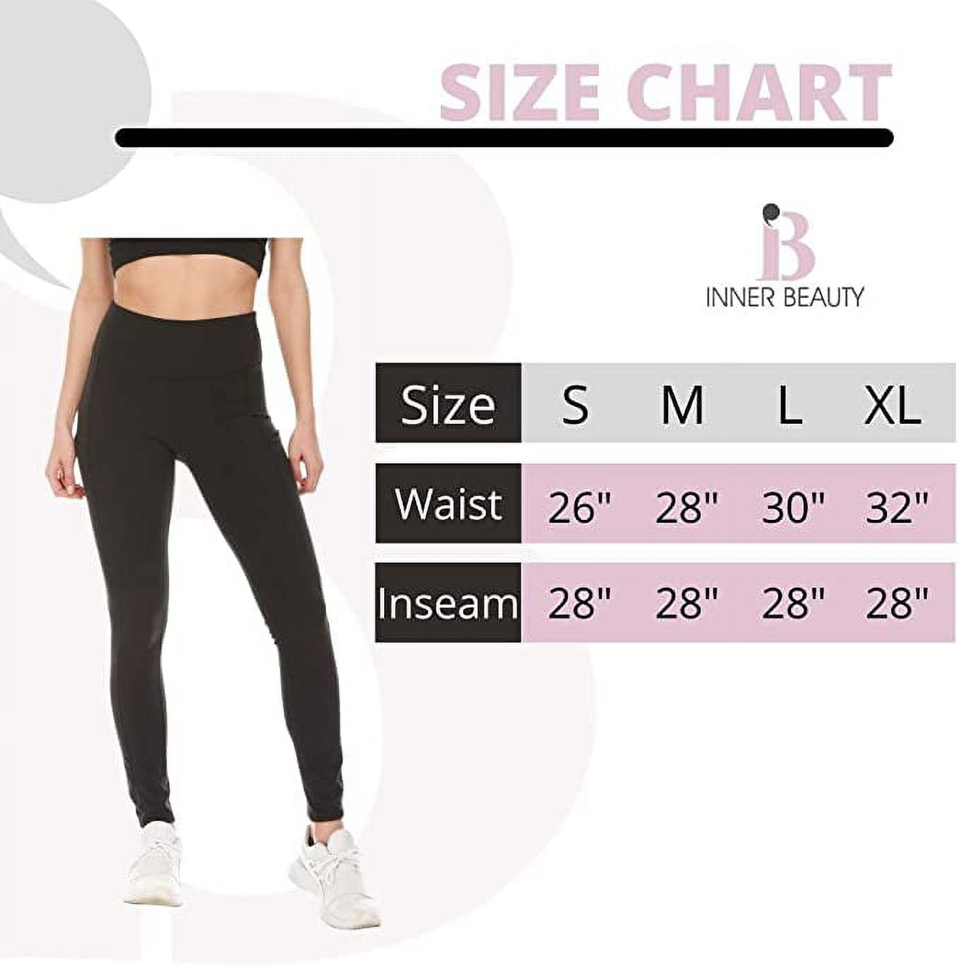 Inner Beauty Athletic Leggings for Women, Yoga Pants with Pockets, High  Waist, Pink, Large 
