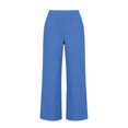thumbnail image 4 of BUWTTER Womens Casual Pants Casual Blend High Waist Wide Leg Cropped Trousers Loose Comfortable Fashionable Womens Slacks for Work Blue L, 4 of 5