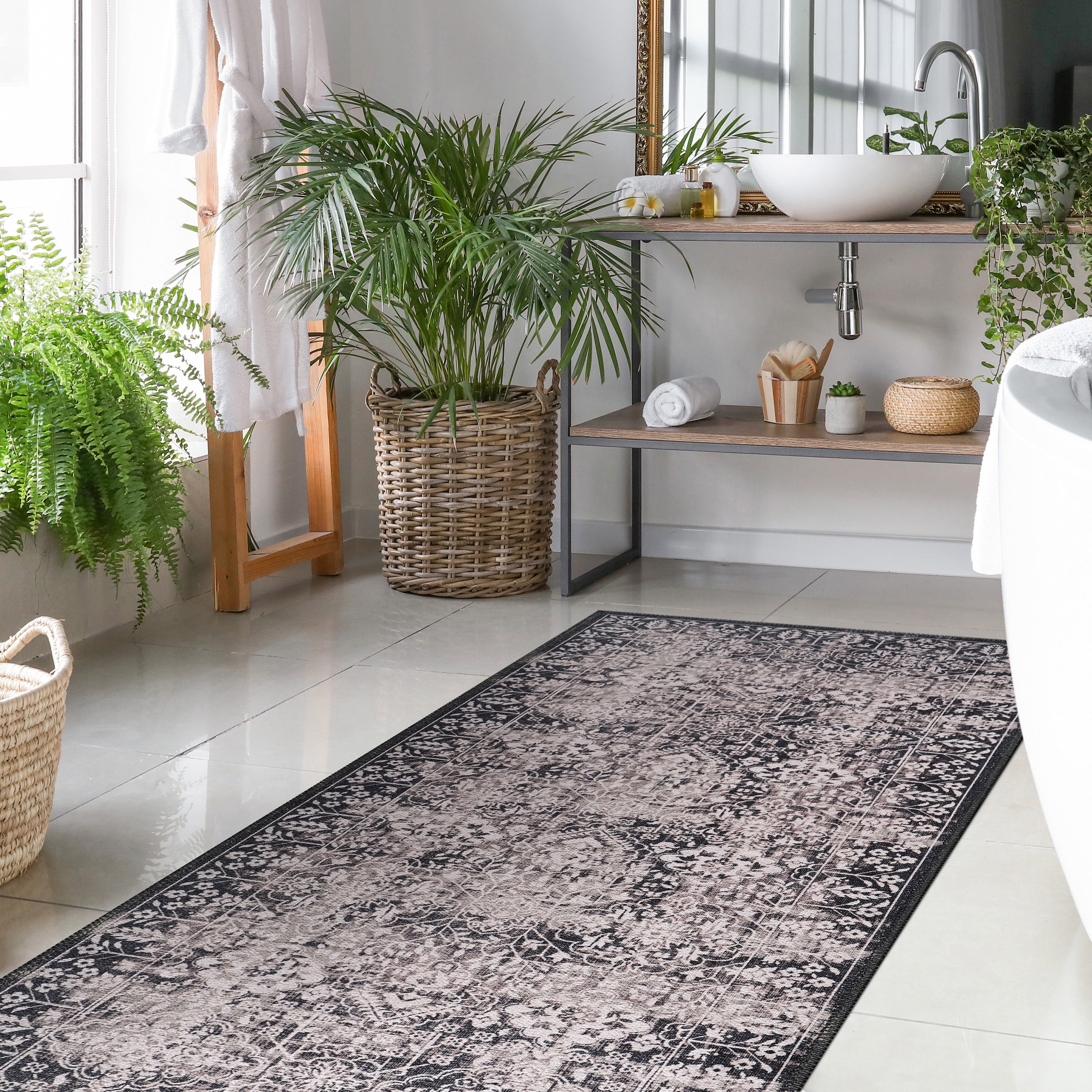 CAMILSON Machine Washable Rug Distressed Vintage Area Rugs Stain and