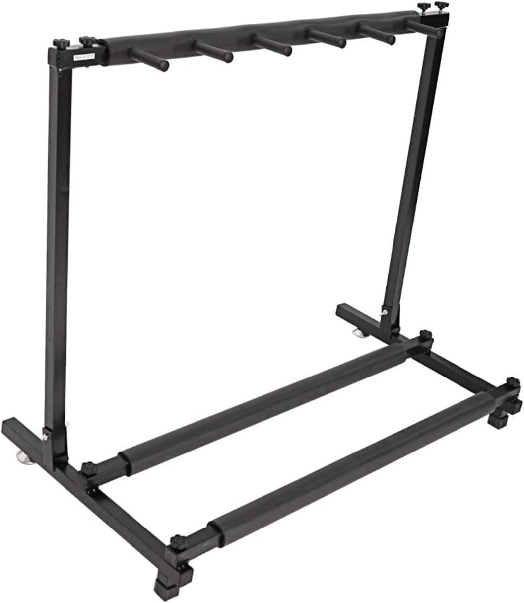 Rack type 3/5/7/9 square guitar brackets black Triple Folding Multiple Guitar Holder Rack Stand，Guitar Stand Storage (5 Bracket)