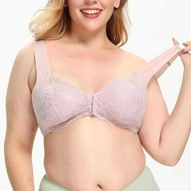 Padded Bra No Underwire Women's Bra Front Closure 5D Shaping