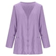 thumbnail image 3 of gbyLJF Womens Open Front Sweaters Spring Lightweight Knitted Cardigan with Pockets Solid Color Long Sleeve Tops for Women, 3 of 7