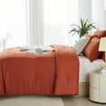 thumbnail image 5 of Davulos Burnt Orange Comforter Set Twin, 2 Pieces Solid Lightweight Bedding Comforter Set, All Season Fluffy Bed Set, 5 of 10