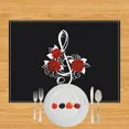 thumbnail image 6 of 2024 Placemat Fashion Music Note Print Table Mats for Kitchen Dinner Linen Coasters Coffee Tea Cup Pads Dish, 6 of 6