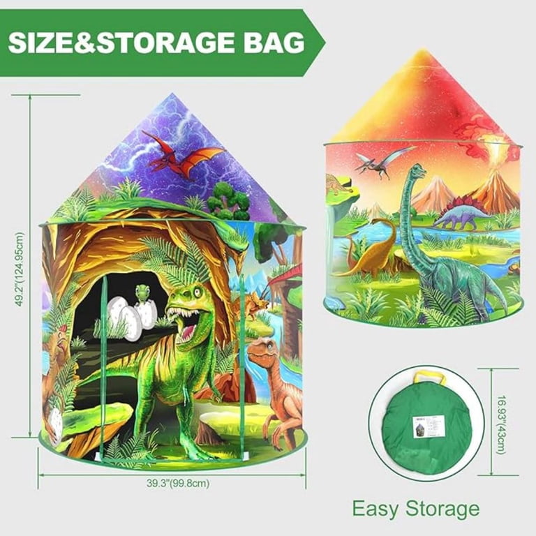 Nicecastle Dinosaur Pop-Up Kids Play Tent, Indoor/Outdoor photo 6