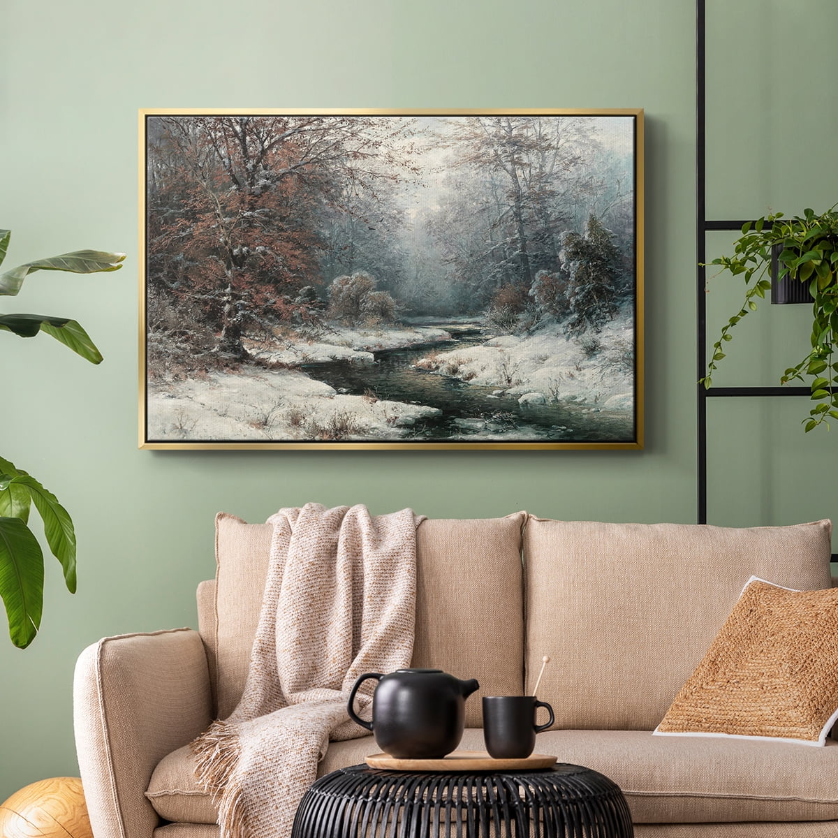 Vintage Landscape-CCLXXXVIII By Wexford Home Framed in Gold Wood Gallery Wrapped Canvas 27 in. x 41 in.