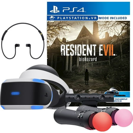 Sony PlayStation VR Resident Evil 7:Biohazard Starter Bundle 4 items:VR Headset,Move Controller,PlayStation Camera Motion Sensor,Resident Evil 7:Biohazard Game (Best Room Scale Vr Games)