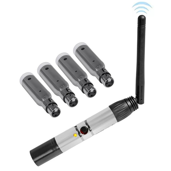 Rockville DMX-WTR Rechargeable Wireless DJ DMX Lighting Transmitter 4) Receivers