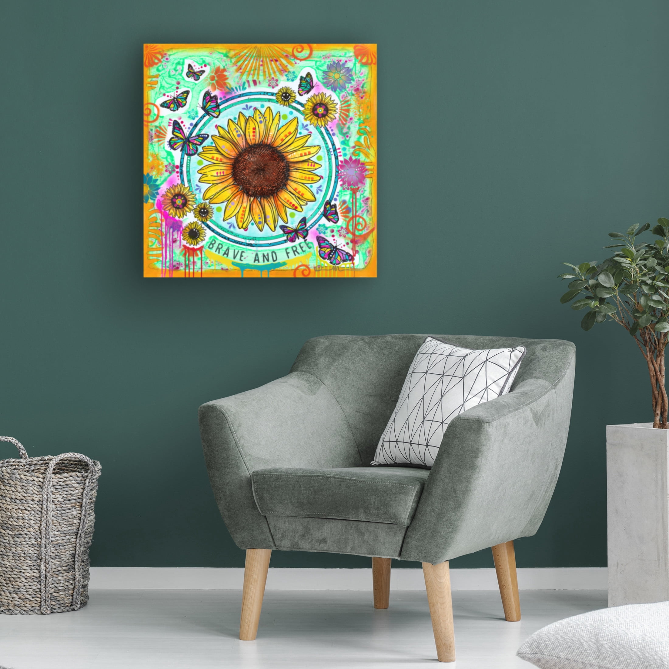 Canvas Wall Art - Dean Russo 'Brave and Free' Wall Art for Living Room, Bedroom, or Office Décor by Trademark Fine Art - 14 x 14 Inches