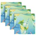 thumbnail image 2 of Iauyy Satin Napkins Set of 6- Mint Lemon Pattern DIY Printing Decoration Cloth Napkin- Easy Care for Home/Party, 2 of 8