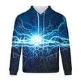 thumbnail image 4 of Lilgiuy Men's Hoodie Non Positioning Lightn Print Pullover Casual Long Sleeved Top Sweatshirts for Home Leisure, 4 of 4