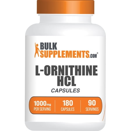 BulkSupplements.com L-Ornithine HCl Capsules (180 Gel Capsules - 90 Servings)